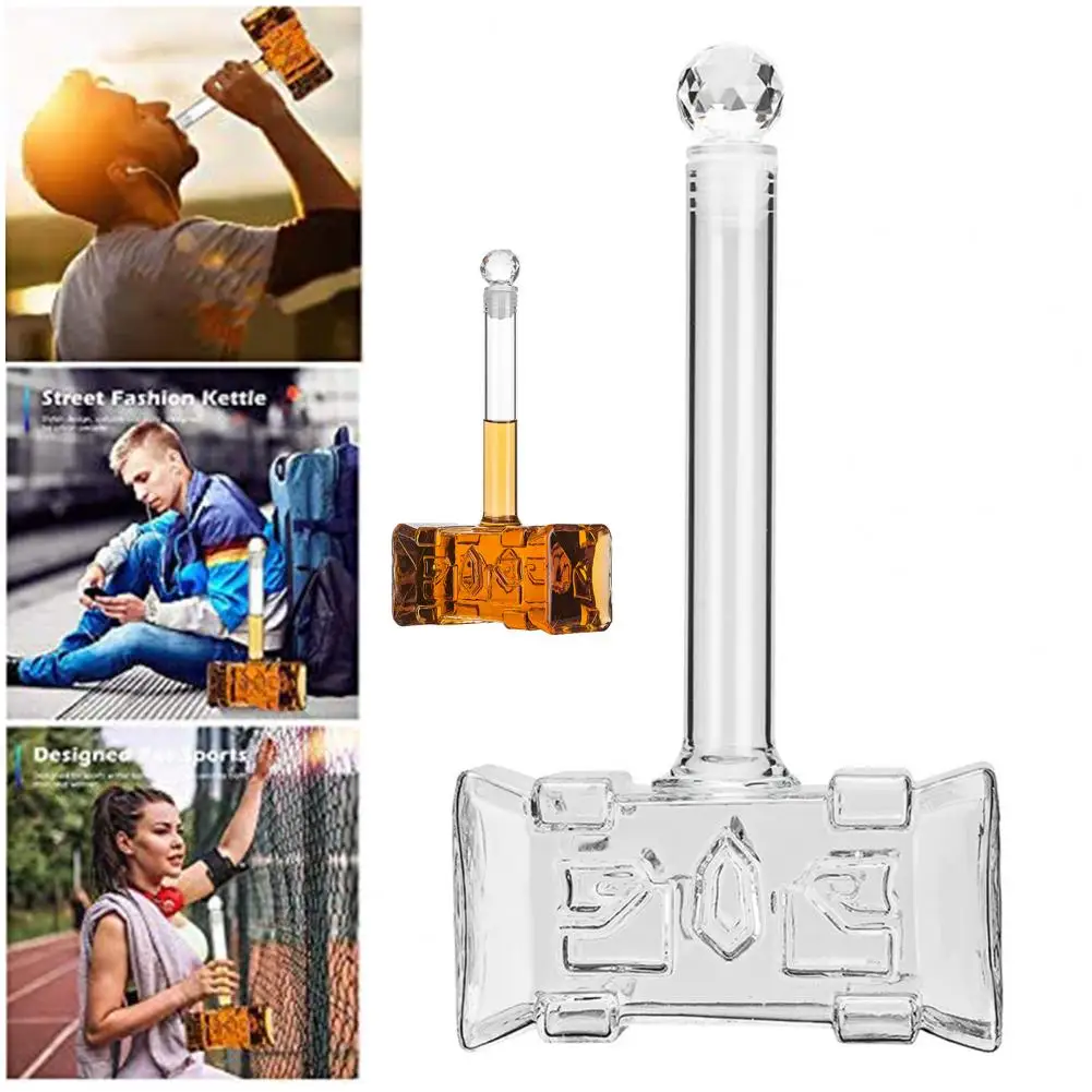Clear for Bar Creative Glass Wine Bottle Hammer Shaped Hip Flask for Bar 
Clear for Bar Creative Glass Wine Bottle Hammer Shaped Hip Flask for Bar