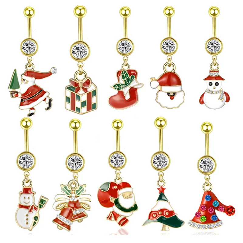 1pc Santa Belly Button Ring Christmas Tree Navel Piercing Dangle Belly Ring Surgical Steel Bar Party for Woman Body Jewelry Gift
1pc Santa Belly Button Ring Christmas Tree Navel Piercing Dangle Belly Ring Surgical Steel Bar Party for Woman Body Jewelry Gift