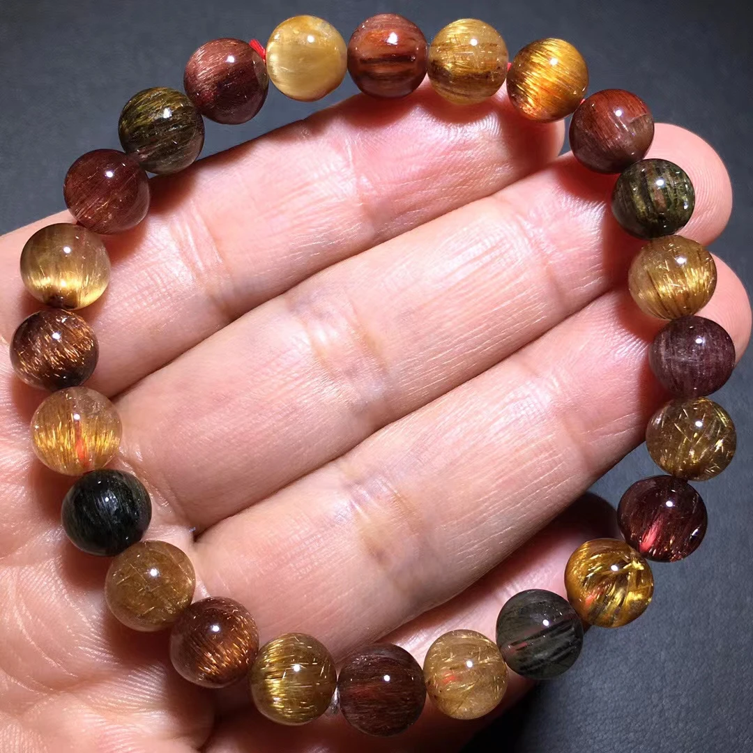 Natural Copper Rutilated Quartz CBracelet 7.5mm Gold Rutilated Crystal at Eye Clear Round Beads Women Man Bracelet AAAAA
Natural Copper Rutilated Quartz CBracelet 7.5mm Gold Rutilated Crystal at Eye Clear Round Beads Women Man Bracelet AAAAA