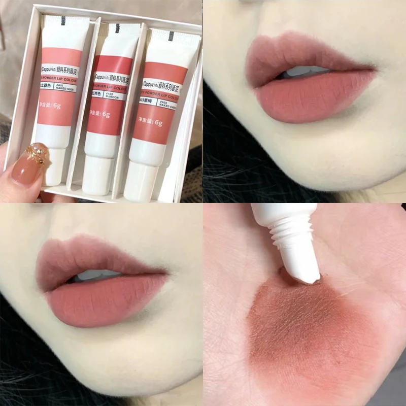 6 Colors Velvet Matte Lip Gloss Waterproof Nude Liquid Lipsticks Long Lasting Non Stick Cup Lip Tint Mud Makeup Cosmetic Pigment
6 Colors Velvet Matte Lip Gloss Waterproof Nude Liquid Lipsticks Long Lasting Non Stick Cup Lip Tint Mud Makeup Cosmetic Pigment