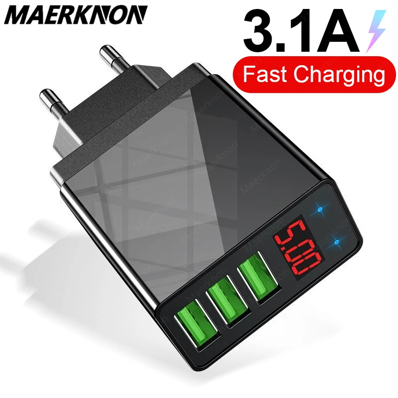 3 Port USB Charger Quick Charge 3.0 Wall Charger Phone Adapter With LED Display For Samsung Xiaomi Huawei EU/US Plug Fast Charge
3 Port USB Charger Quick Charge 3.0 Wall Charger Phone Adapter With LED Display For Samsung Xiaomi Huawei EU/US Plug Fast Charge