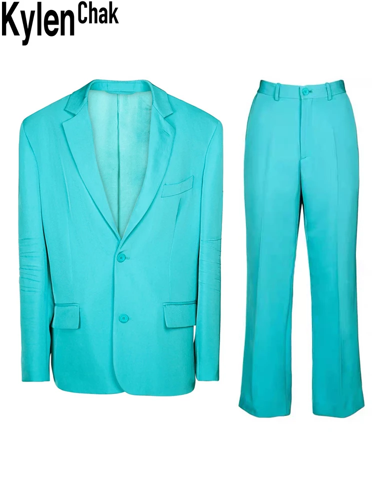 Light Blue Loose Pleated Blazer High Waist Trousers Casual One Set 2022 Spring/Summer Women's Clothing Fashion Streetwear
Light Blue Loose Pleated Blazer High Waist Trousers Casual One Set 2022 Spring/Summer Women's Clothing Fashion Streetwear
