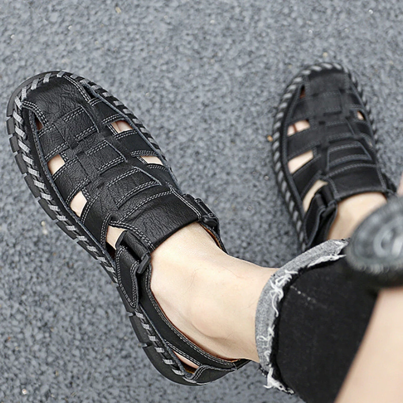 Men Rome Sandals Hollow Breathable Solid Color Round Head Slippers Large Size Non-slip Hiking Beach Shoes Zapatillas Hombre
Men Rome Sandals Hollow Breathable Solid Color Round Head Slippers Large Size Non-slip Hiking Beach Shoes Zapatillas Hombre