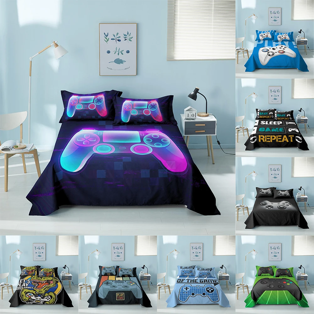 Gamepad Bed Sheet 3D Printing Bed Sheets and Pillowcases for King Queen Size Mattress Protector Cover Bedding Flat Sheet
Gamepad Bed Sheet 3D Printing Bed Sheets and Pillowcases for King Queen Size Mattress Protector Cover Bedding Flat Sheet