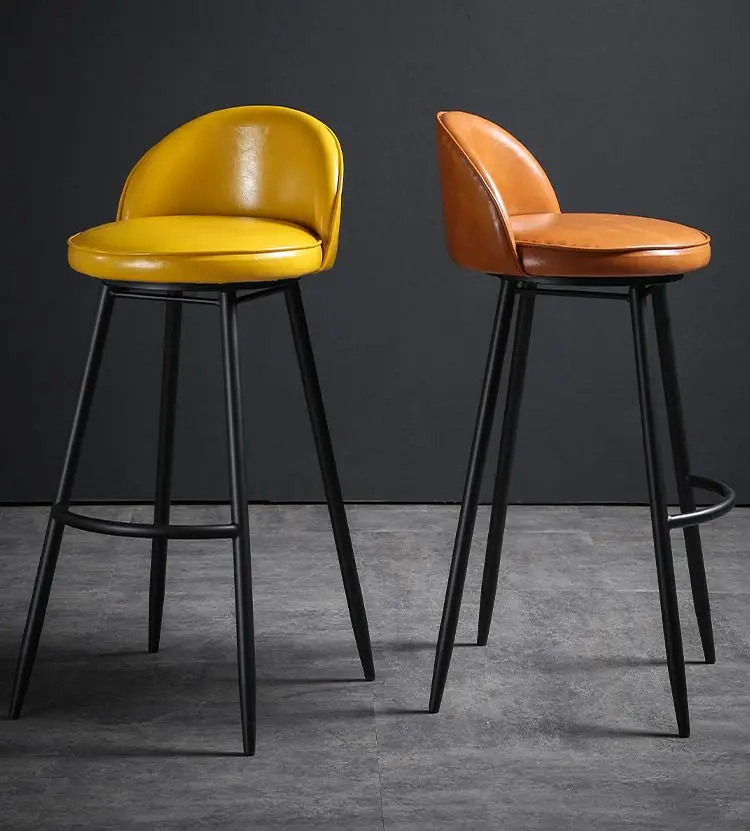 Nordic luxury bar chairs, modern simple high chairs, rotating wrought iron bar, front desk, coffee shop, high chairs.
Nordic luxury bar chairs, modern simple high chairs, rotating wrought iron bar, front desk, coffee shop, high chairs.