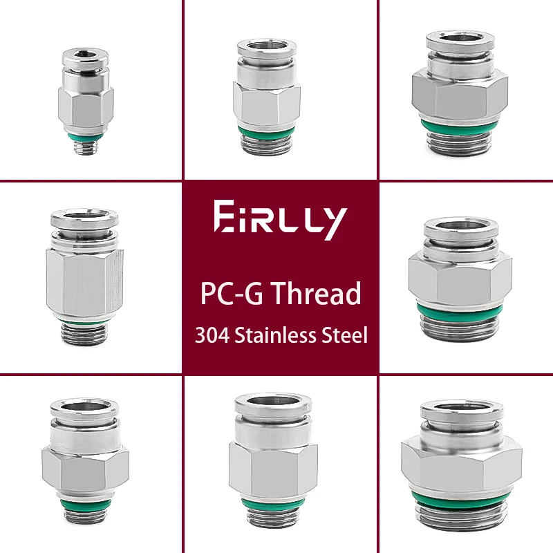 

304 stainless steel straight-through quick G thread connector gas pipe PC quick plug pneumatic quick connect thread
