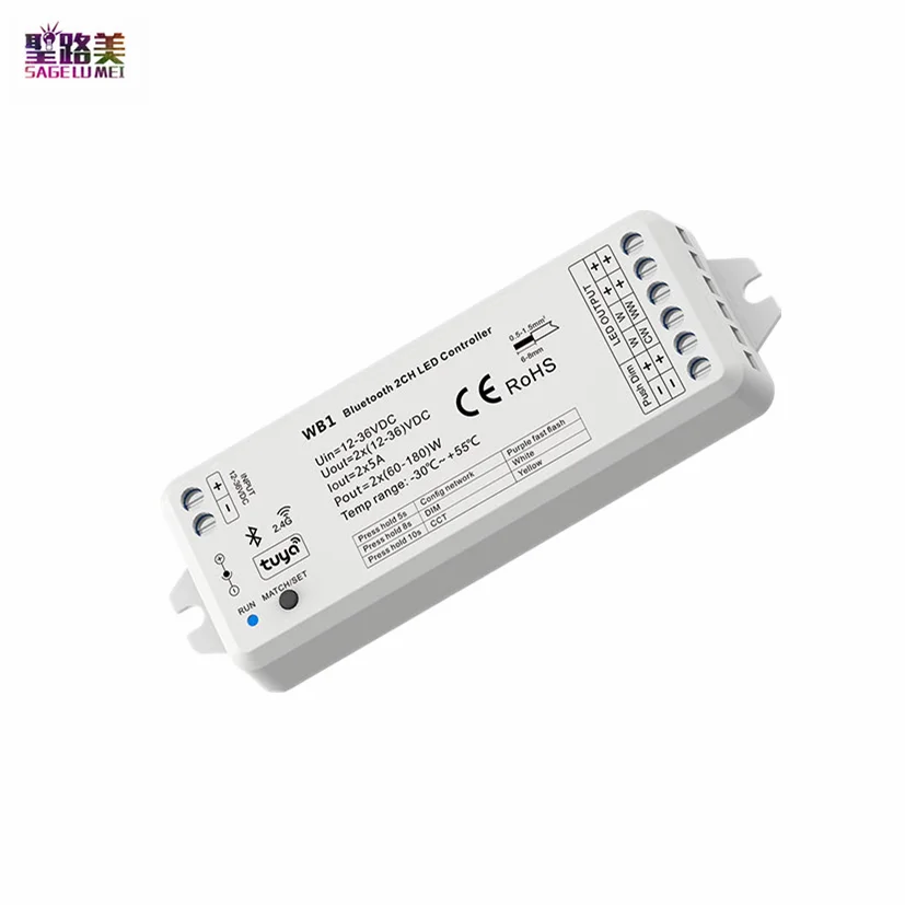 12 В-36 в пост. Тока 2CH * 5A LED 2,4G RF Bluetooth контроллер WB1 Tuya App приглушенное по нажатию для одноцветной/цветовой температуры Светодиодная лента освещ...
12 В-36 в пост. Тока 2CH * 5A LED 2,4G RF Bluetooth контроллер WB1 Tuya App приглушенное по нажатию для одноцветной/цветовой температуры Светодиодная лента освещ...