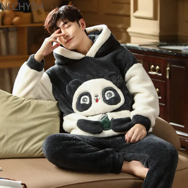 Warm Fleece Pajamas Winter Men Thick Hood Flannel 2021 New Female Pajama Set Flannel Cartoon Velvet Men Nightwear
Warm Fleece Pajamas Winter Men Thick Hood Flannel 2021 New Female Pajama Set Flannel Cartoon Velvet Men Nightwear