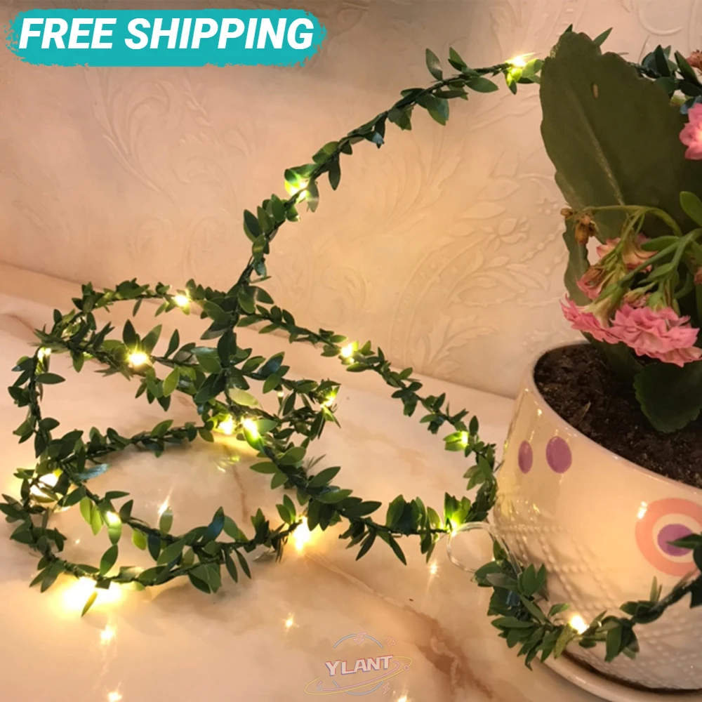 YLANT 2M/3M String Light Green Leaf Garland Fairy Lights LED Flexible Copper Artificial Leaf Vine Lights for Christmas Wedding
YLANT 2M/3M String Light Green Leaf Garland Fairy Lights LED Flexible Copper Artificial Leaf Vine Lights for Christmas Wedding