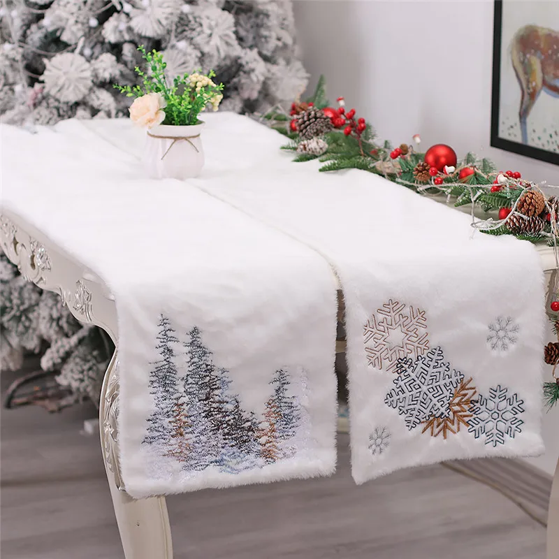 Navidad 2023 New Year White Plush Embroidered Snowflake Christmas Tree Table Runner for Home Christmas Decoration By Natal Noel
Navidad 2023 New Year White Plush Embroidered Snowflake Christmas Tree Table Runner for Home Christmas Decoration By Natal Noel