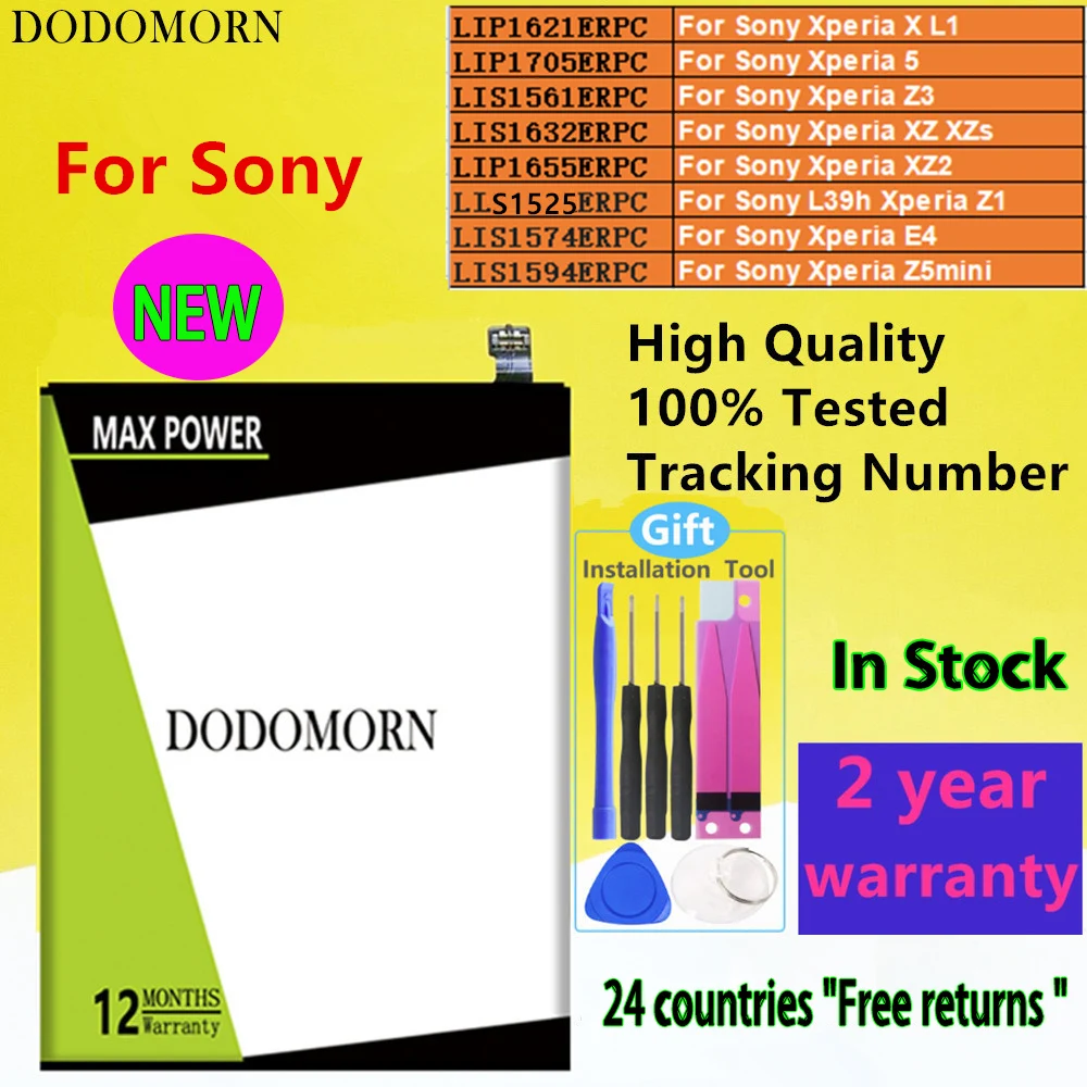Новый аккумулятор DODOMORN для Sony Xperia X L1/ 5/ Z3/ XZ XZs/ XZ2/ Z1/ E4/ Z5mini, умное быстрое высокое качество + номер отслеживания
Новый аккумулятор DODOMORN для Sony Xperia X L1/ 5/ Z3/ XZ XZs/ XZ2/ Z1/ E4/ Z5mini, умное быстрое высокое качество + номер отслеживания
