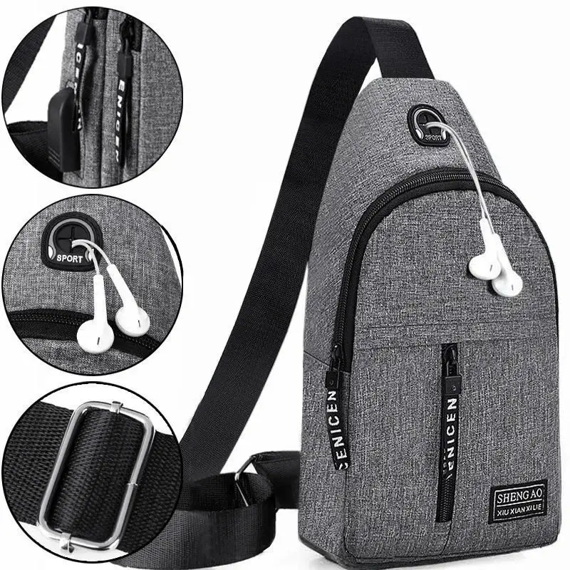Men Trend Business Chest Bag Casual USB Charging Headphone Cable Hole Messenger Bag Trend One Shoulder Waist Bag
Men Trend Business Chest Bag Casual USB Charging Headphone Cable Hole Messenger Bag Trend One Shoulder Waist Bag