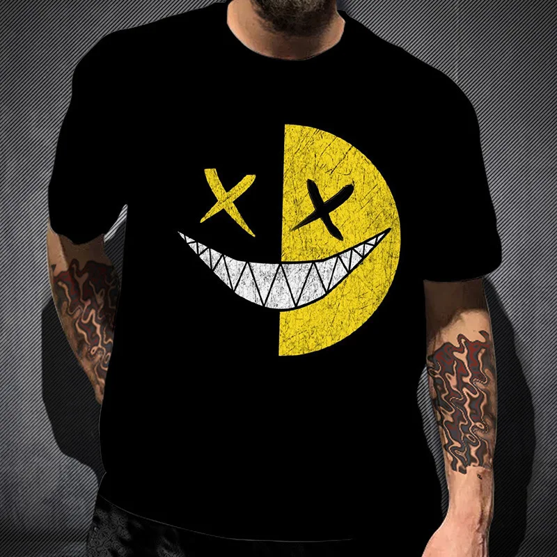Leisure Couple Printed Clothing Smiley Face Pattern Men's T-shirt New Sports Men's Short-sleeved Shirt
Leisure Couple Printed Clothing Smiley Face Pattern Men's T-shirt New Sports Men's Short-sleeved Shirt
