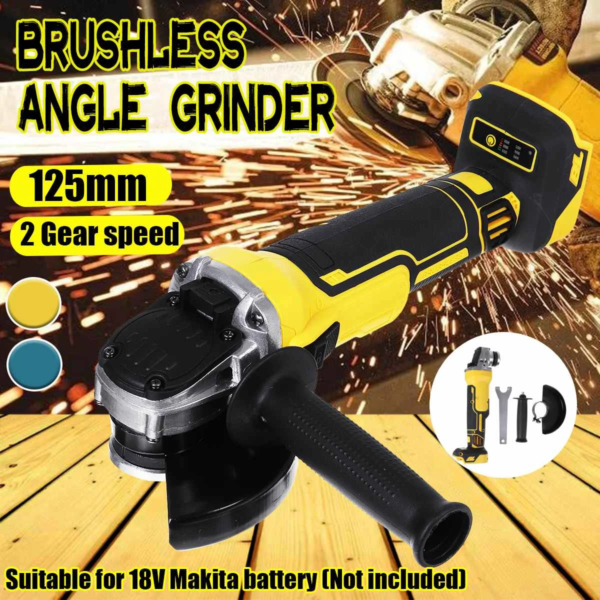 Brushless Electric Angle Grinder Car Repair Tool 20000r/min 125mm Polishing Machine Cutting Tool M10 Cut for Makita 18V Battery
Brushless Electric Angle Grinder Car Repair Tool 20000r/min 125mm Polishing Machine Cutting Tool M10 Cut for Makita 18V Battery