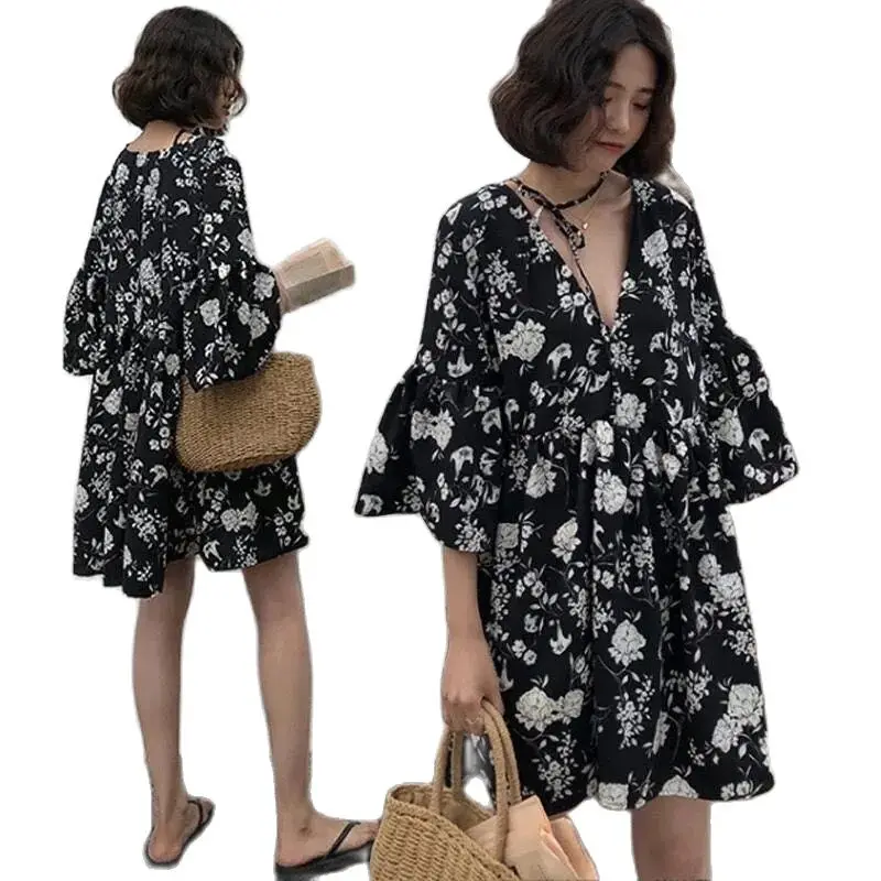 Fashion Women Summer Dress 2022 New Fat MM Bohemian Loose Dress Covers The Belly V-Neck Thin Floral Beach Chiffon Dress
Fashion Women Summer Dress 2022 New Fat MM Bohemian Loose Dress Covers The Belly V-Neck Thin Floral Beach Chiffon Dress