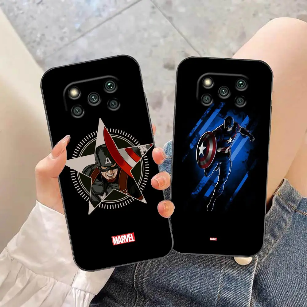 

Captain America of the Avengers Cover Funda Phone Case For Xiaomi A2 8 9 SE 9T CC9 CC9E 10 10T 10S Note 10 Lite Pro 5G Case Capa