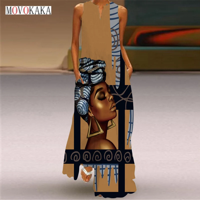 MOVOKAKA Ladies Spring Summer Long Dress Women V-neck Sleeveless Slim Face Print Elegant Dress Party Bohemia Beach Dresses Woman
MOVOKAKA Ladies Spring Summer Long Dress Women V-neck Sleeveless Slim Face Print Elegant Dress Party Bohemia Beach Dresses Woman