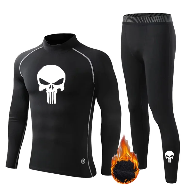 Men's Running Tights Long T-Shirt Fitness Skull Shirt Compression Bottom Winter Thermal Underwear Fleece Sports rash guard Gym
Men's Running Tights Long T-Shirt Fitness Skull Shirt Compression Bottom Winter Thermal Underwear Fleece Sports rash guard Gym