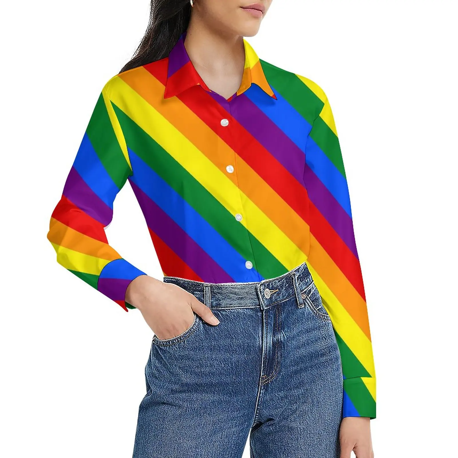 LGBT Rainbow Gay Pride Flag Blouse Stripes Kawaii Graphic Blouses Womens Long-Sleeve Casual Shirts Spring Oversize Top
LGBT Rainbow Gay Pride Flag Blouse Stripes Kawaii Graphic Blouses Womens Long-Sleeve Casual Shirts Spring Oversize Top