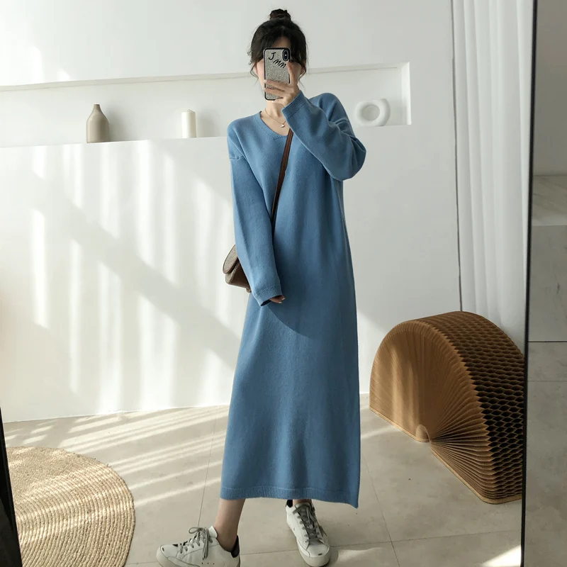 2022 Candy Color Knitted Vestidos For Women Solid Loose A-line Dresses Autumn Office Lady Deep V-neck Party Dress L040
2022 Candy Color Knitted Vestidos For Women Solid Loose A-line Dresses Autumn Office Lady Deep V-neck Party Dress L040
