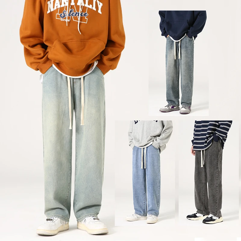 Jeans Pants for Men 2022 New Winter Streetwear Long Drawstring Jeans Men Straight Loose Wide-Leg Drape Casual Long Pants
Jeans Pants for Men 2022 New Winter Streetwear Long Drawstring Jeans Men Straight Loose Wide-Leg Drape Casual Long Pants