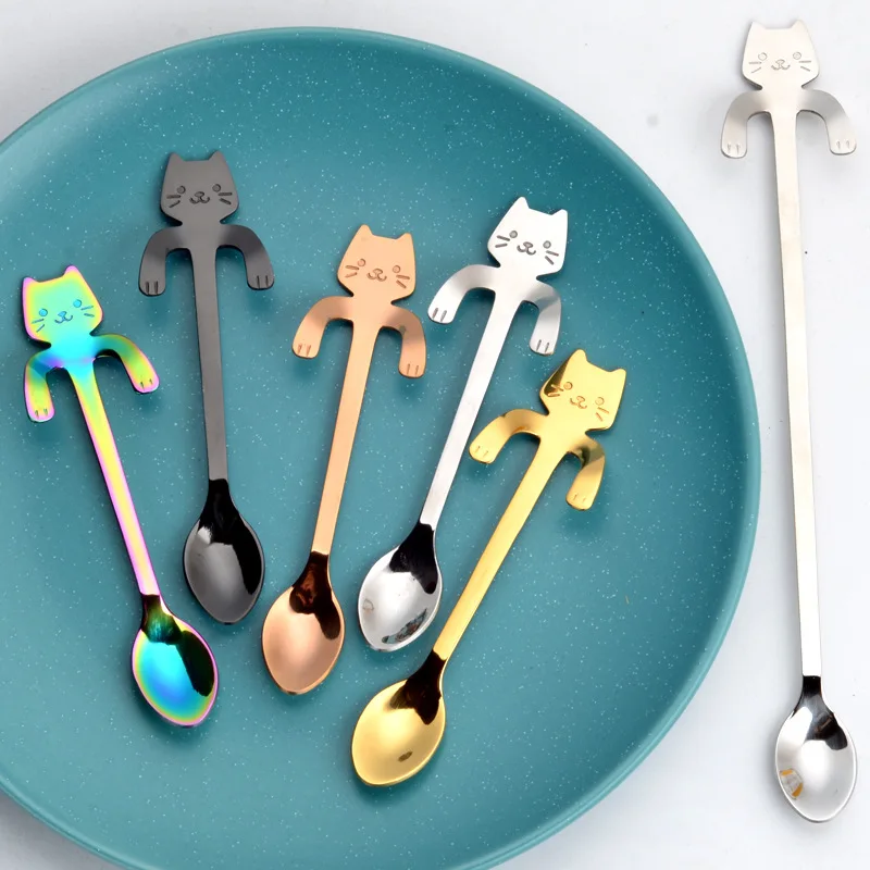 Stainless Steel Coffee Spoon Lovely Cute Cat Shape Teaspoon Dessert Snack Scoop Ice Cream Mini Spoons Tableware Kitchen Tools
Stainless Steel Coffee Spoon Lovely Cute Cat Shape Teaspoon Dessert Snack Scoop Ice Cream Mini Spoons Tableware Kitchen Tools
