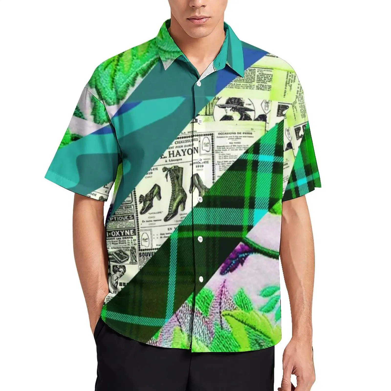 Funny Newspaper Loose Shirt Men Vacation Flowers Strips Print Casual Shirts Hawaiian Short Sleeve Street Style Oversized Blouses
Funny Newspaper Loose Shirt Men Vacation Flowers Strips Print Casual Shirts Hawaiian Short Sleeve Street Style Oversized Blouses