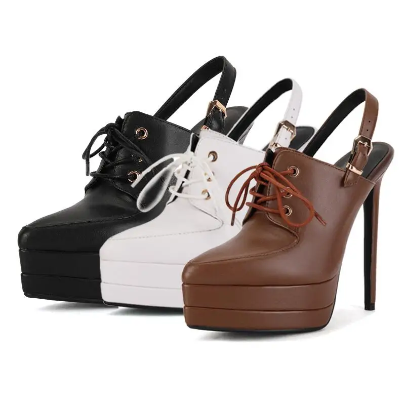 Мюли женские из натуральной кожи, сандалии на платформе, заостренный носок, высокий каблук, пикантные туфли-лодочки, черные, белые, коричнев... 
Мюли женские из натуральной кожи, сандалии на платформе, заостренный носок, высокий каблук, пикантные туфли-лодочки, черные, белые, коричнев...