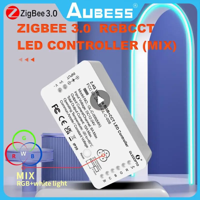 AUBESS Smart Home ZigBee LED Strip Controller RGB CCT Color White Light Mix Homey Alexa Tuya SmartThings App Voice Control
AUBESS Smart Home ZigBee LED Strip Controller RGB CCT Color White Light Mix Homey Alexa Tuya SmartThings App Voice Control