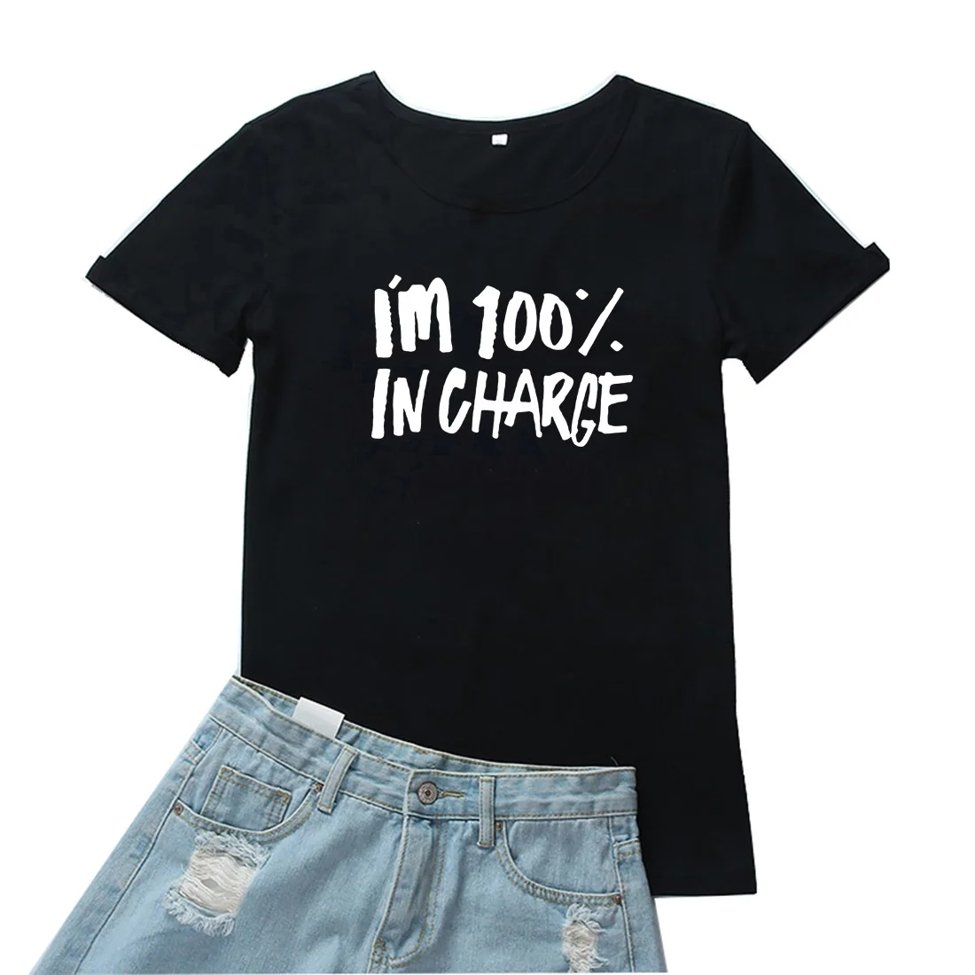 I'm 100% In Charge Women T Shirt Letter Women T-shirt Short Sleeves Tshirt Women Tee Women Clothing
I'm 100% In Charge Women T Shirt Letter Women T-shirt Short Sleeves Tshirt Women Tee Women Clothing