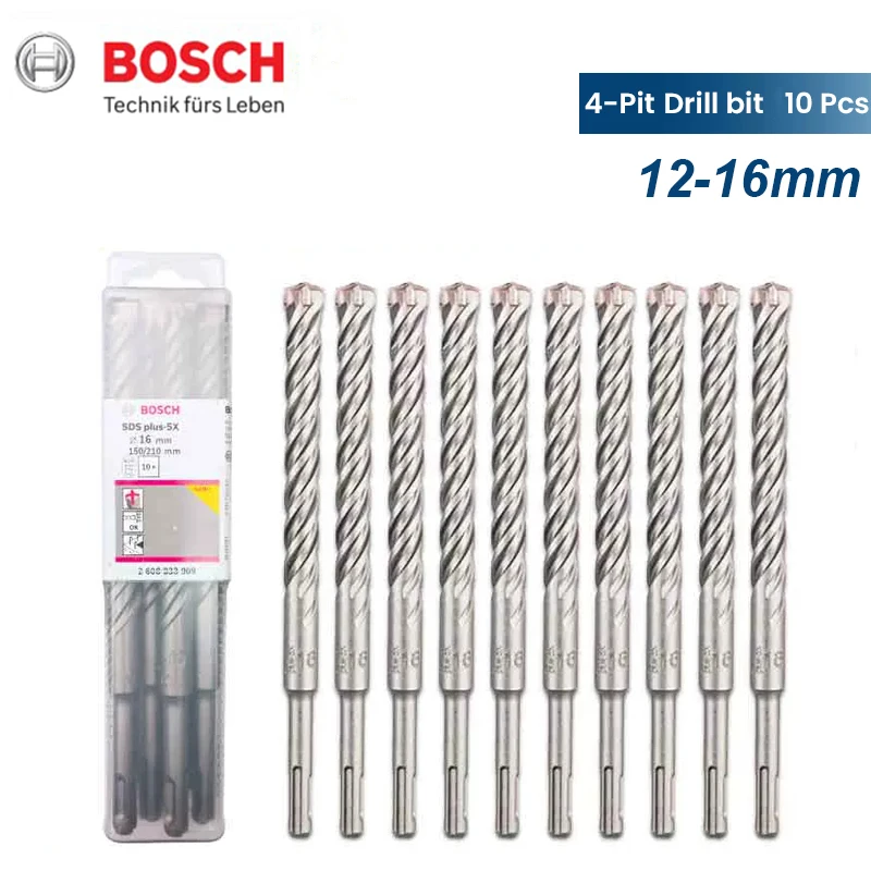 Bosch SDS Plus Hammer Drill Bit Sets 10pcs for Masonry Concrete Diameter 12/14/16mm Hammer Drill Accessories
Bosch SDS Plus Hammer Drill Bit Sets 10pcs for Masonry Concrete Diameter 12/14/16mm Hammer Drill Accessories