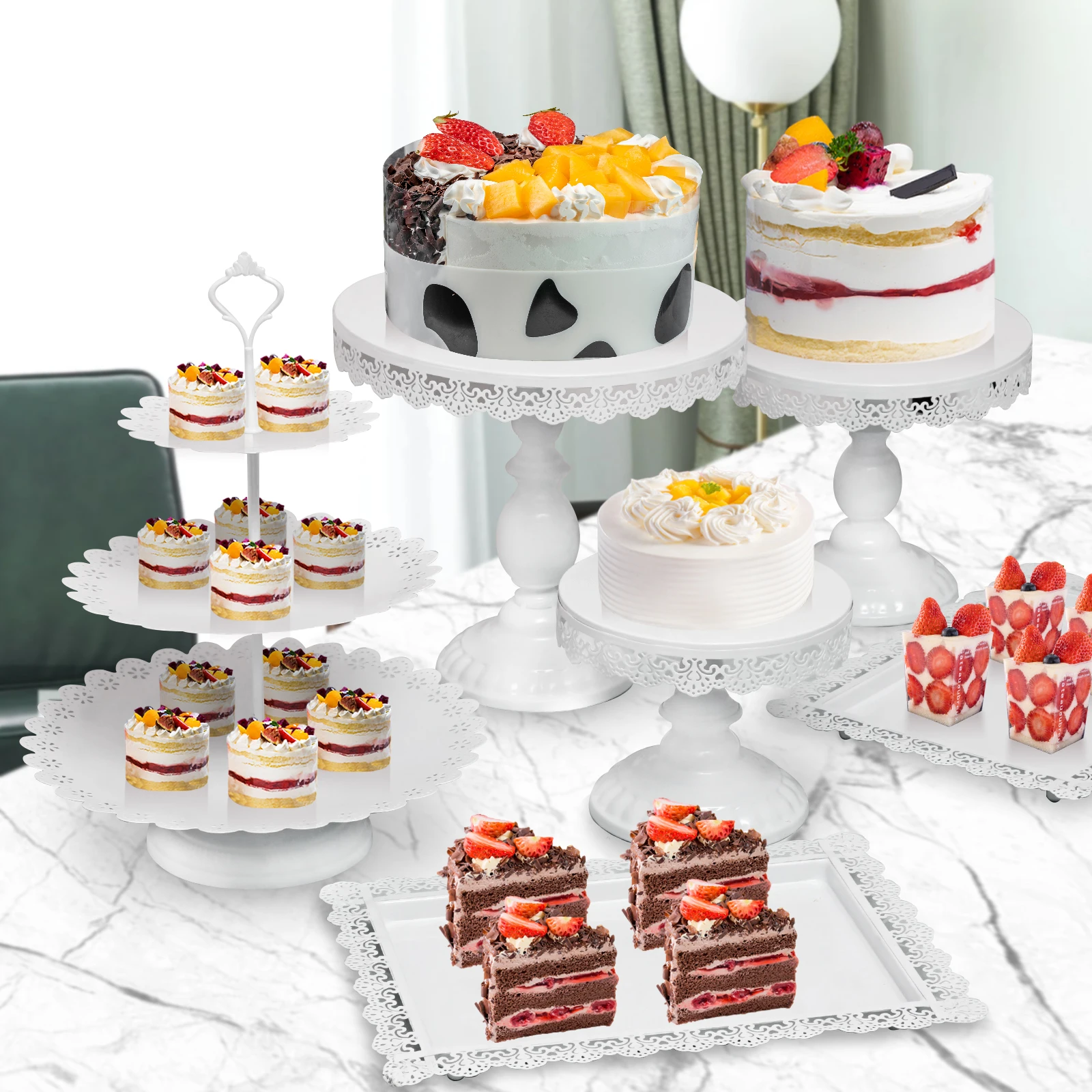 Cake Stand Set White Cupcake Stand for Graduation Party Wedding Birthday Party Shower
Cake Stand Set White Cupcake Stand for Graduation Party Wedding Birthday Party Shower