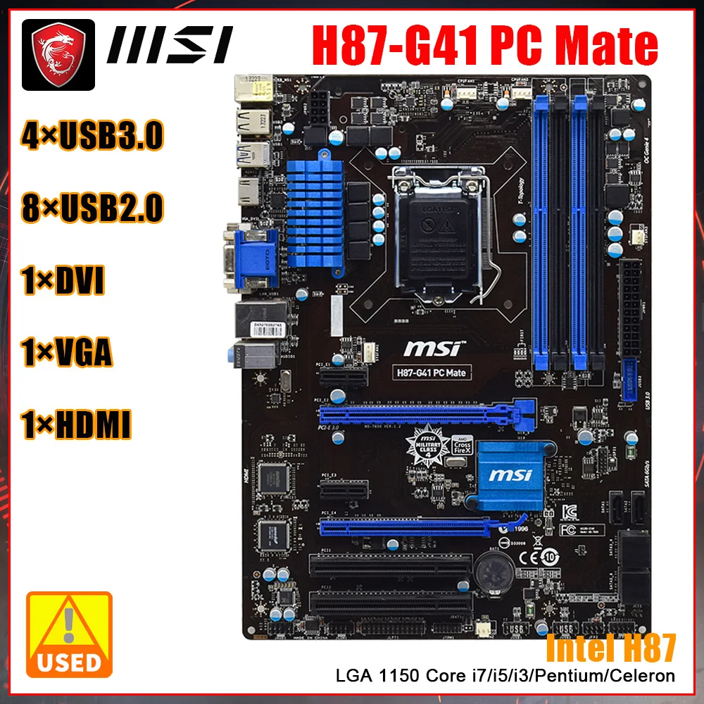 ZH87-G41 PC Mate MSI материнская плата с чипсетом Intel H87 Встроенный графический чип LGA 1150 процессор socket 4 × DDR3 DIMM 64GB 1600/1066MHz
ZH87-G41 PC Mate MSI материнская плата с чипсетом Intel H87 Встроенный графический чип LGA 1150 процессор socket 4 × DDR3 DIMM 64GB 1600/1066MHz