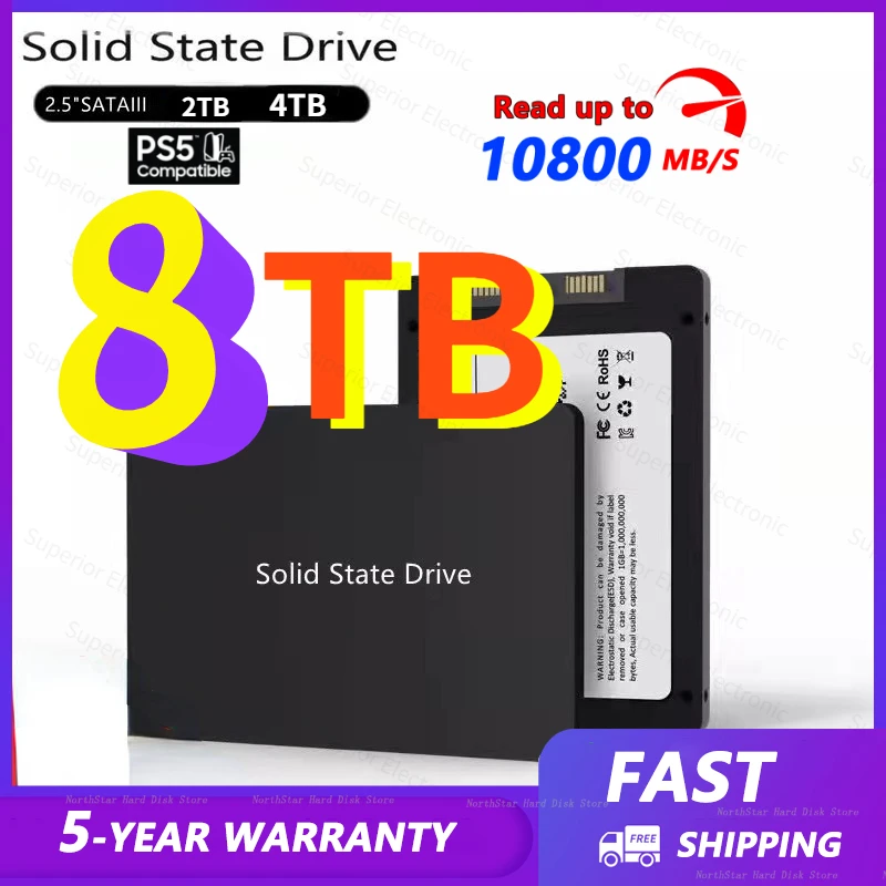 2023 SSD 4TB 8TB 2.5 Inch SATA3 SSD Desktop Laptop High Speed Solid State Drive Hard Drive Disk Disc Solid State Disks for ps5
2023 SSD 4TB 8TB 2.5 Inch SATA3 SSD Desktop Laptop High Speed Solid State Drive Hard Drive Disk Disc Solid State Disks for ps5