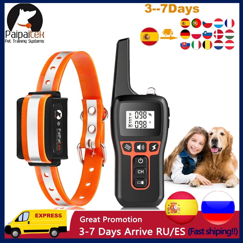 New Arrival Remote Dog Training Collar With Black/White Screen Rechargeable Dog Collar1000M Range Dog Anti-Bark Collar Necklace
New Arrival Remote Dog Training Collar With Black/White Screen Rechargeable Dog Collar1000M Range Dog Anti-Bark Collar Necklace