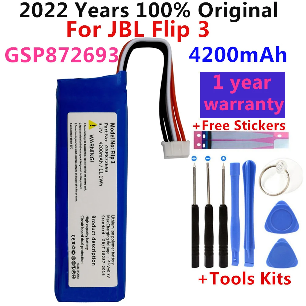 3.7V 3000mAh/11.1Wh GSP872693 P763098 03 Rechargeable Lithium Polymer Battery For JBL Flip3 Flip 3 Wireless bluetooth speaker
3.7V 3000mAh/11.1Wh GSP872693 P763098 03 Rechargeable Lithium Polymer Battery For JBL Flip3 Flip 3 Wireless bluetooth speaker