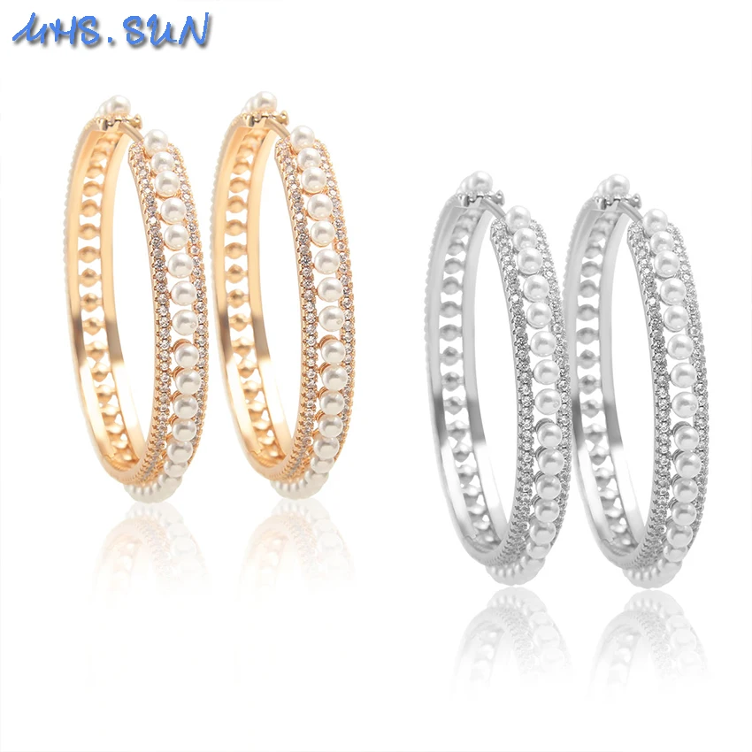 SUNSLL Charming Hyperbole Women Round Earrings Copper Gold/Silver Color Pearl Hoop Earrings Wedding Party Fashion Jewelry 1Pair
SUNSLL Charming Hyperbole Women Round Earrings Copper Gold/Silver Color Pearl Hoop Earrings Wedding Party Fashion Jewelry 1Pair
