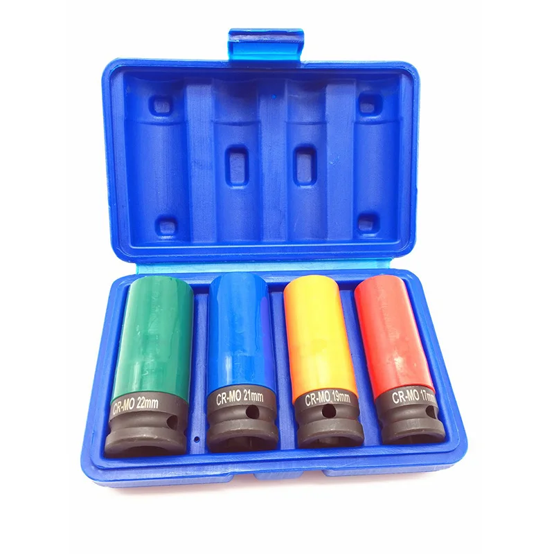 1/2-Inch Drive Impact Deep Socket Set With Color Plastic Protective Sleeves,CR-MO Material Metric 4-Piece
1/2-Inch Drive Impact Deep Socket Set With Color Plastic Protective Sleeves,CR-MO Material Metric 4-Piece