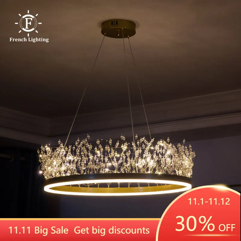 Light Luxury Crown Crystal Chandelier Dining Room Living Room LED Light Girl Children's Room Bedroom Nordic Simple Hanging Lamp
Light Luxury Crown Crystal Chandelier Dining Room Living Room LED Light Girl Children's Room Bedroom Nordic Simple Hanging Lamp