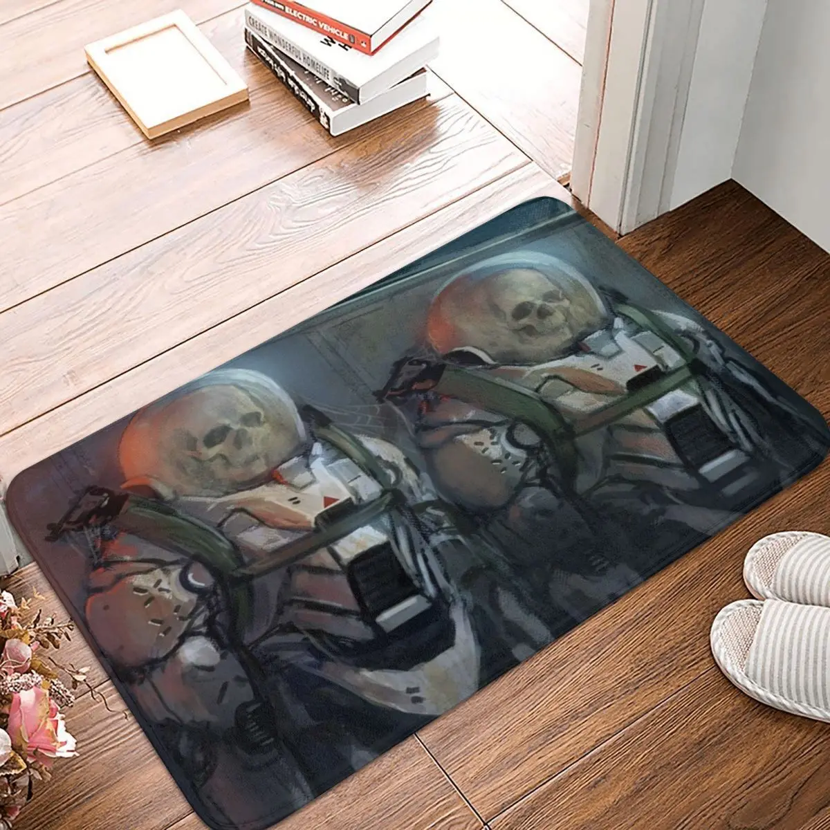 

Astronaut And Space Non-slip Doormat Bath Mat Human Skeleton Balcony Carpet Welcome Rug Bedroom Decorative