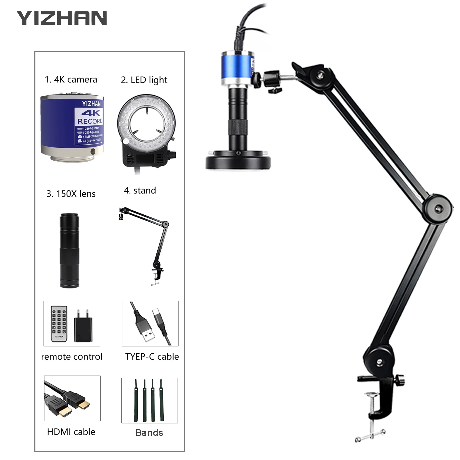 Цифровой микроскоп Yizhan 1080P, 4K HDMI, USB-микроскоп, 48 МП, 13 МП, Type-C, камера VGA 2K, объектив с креплением 150X 215X C для пайки печатных плат
Цифровой микроскоп Yizhan 1080P, 4K HDMI, USB-микроскоп, 48 МП, 13 МП, Type-C, камера VGA 2K, объектив с креплением 150X 215X C для пайки печатных плат