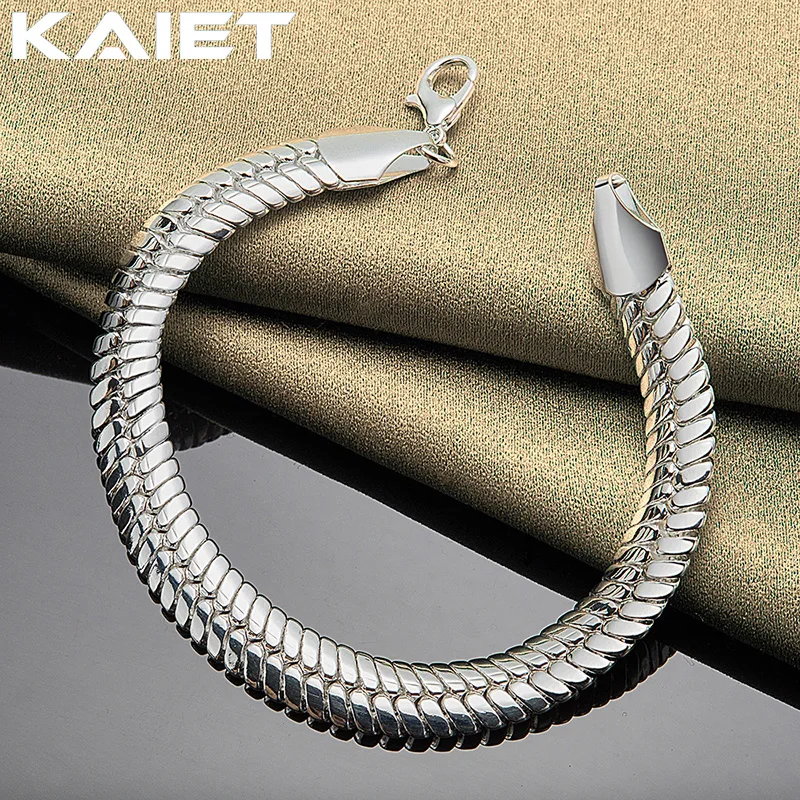 KAIET Silver Color 10MM Snake Bone Chain Bracelet Charm Jewelry For Women Wedding Party Fashion Accessories
KAIET Silver Color 10MM Snake Bone Chain Bracelet Charm Jewelry For Women Wedding Party Fashion Accessories