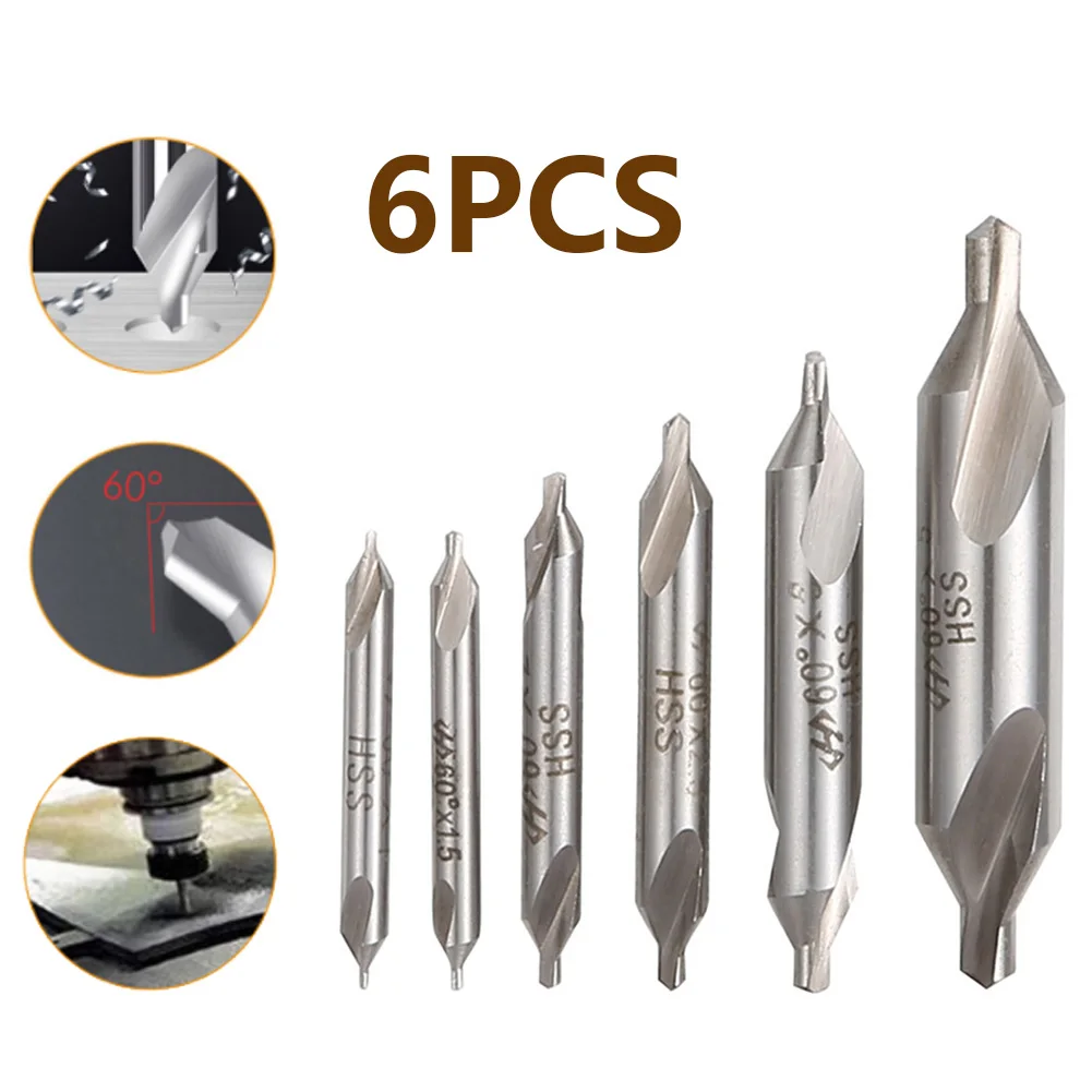 6PCS HSS Combined Center Drills 60 Degree Metal Drill Bit Countersink Drilling Hole Cutter 1-5 mm Countersinks Angle Bit Set
6PCS HSS Combined Center Drills 60 Degree Metal Drill Bit Countersink Drilling Hole Cutter 1-5 mm Countersinks Angle Bit Set