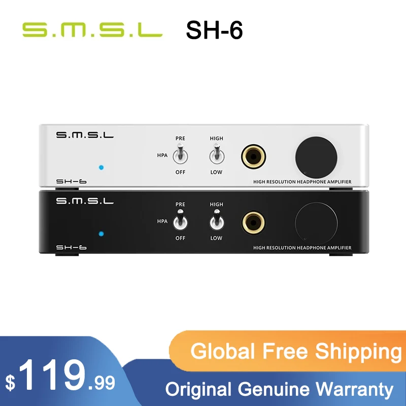 SMSL SH-6 усилитель для наушников, 2 шага, настройки усиления, настольный мини-усилитель для наушников
SMSL SH-6 усилитель для наушников, 2 шага, настройки усиления, настольный мини-усилитель для наушников