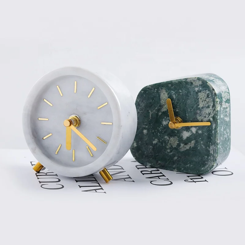 Art Crafts Wall Clock Mini Office Table Time Clock High-end Decorative Living Room Marble Stone Irregular Round Classic Quartz 
Art Crafts Wall Clock Mini Office Table Time Clock High-end Decorative Living Room Marble Stone Irregular Round Classic Quartz