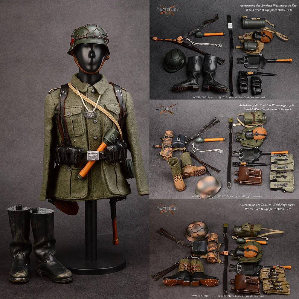 Mars Divine G-018 1/6 Men Soldier World War Ⅱ Combat Equipment Helmet Leather Boots Belt Sundries Bag For 12" Action Figure
Mars Divine G-018 1/6 Men Soldier World War Ⅱ Combat Equipment Helmet Leather Boots Belt Sundries Bag For 12" Action Figure