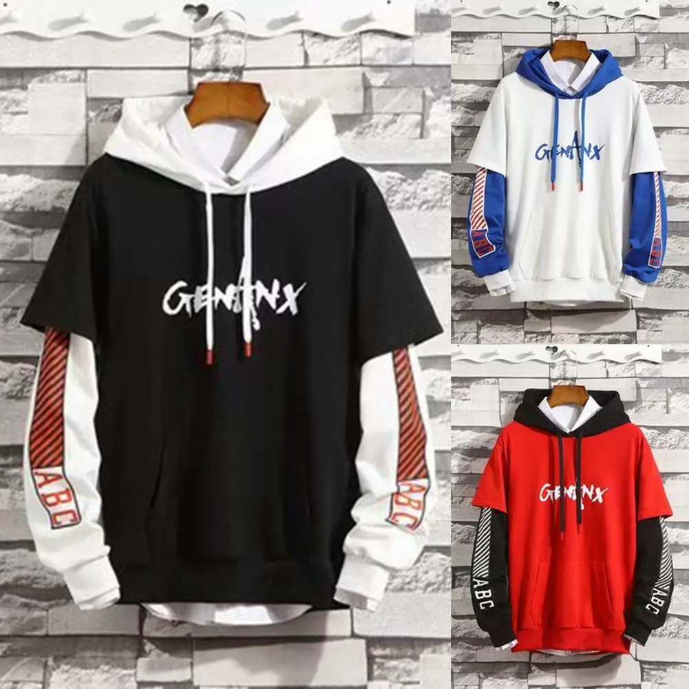 Classic Male Hoodie Long Sleeve Thick Pullover Hoodie Fake Two Piece Color Matching Men Pullover Hoodie
Classic Male Hoodie Long Sleeve Thick Pullover Hoodie Fake Two Piece Color Matching Men Pullover Hoodie
