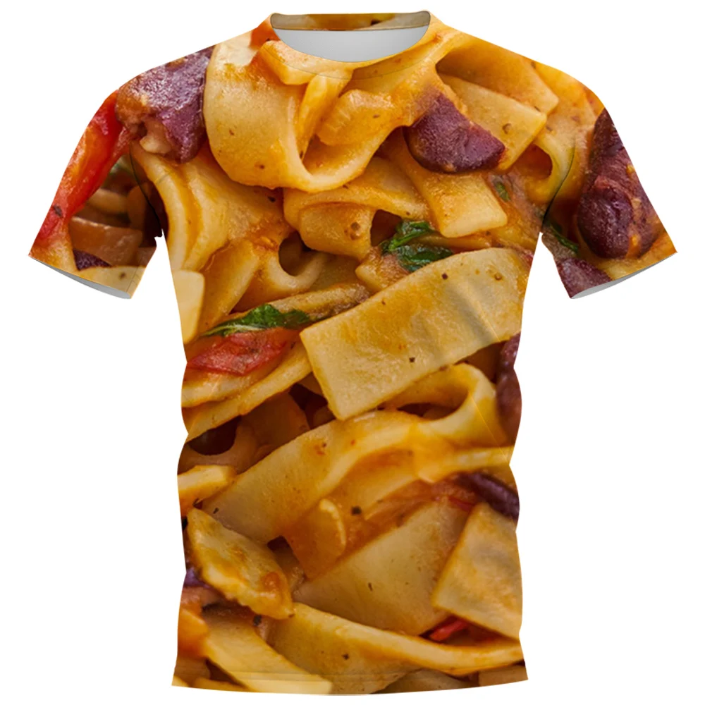 

CLOOCL Delicious Food T-shirts 3D Graphic Fried Rice Noodles Pullovers Polyester Tees Harajuku T-shirt Men Clothing S-7XL
