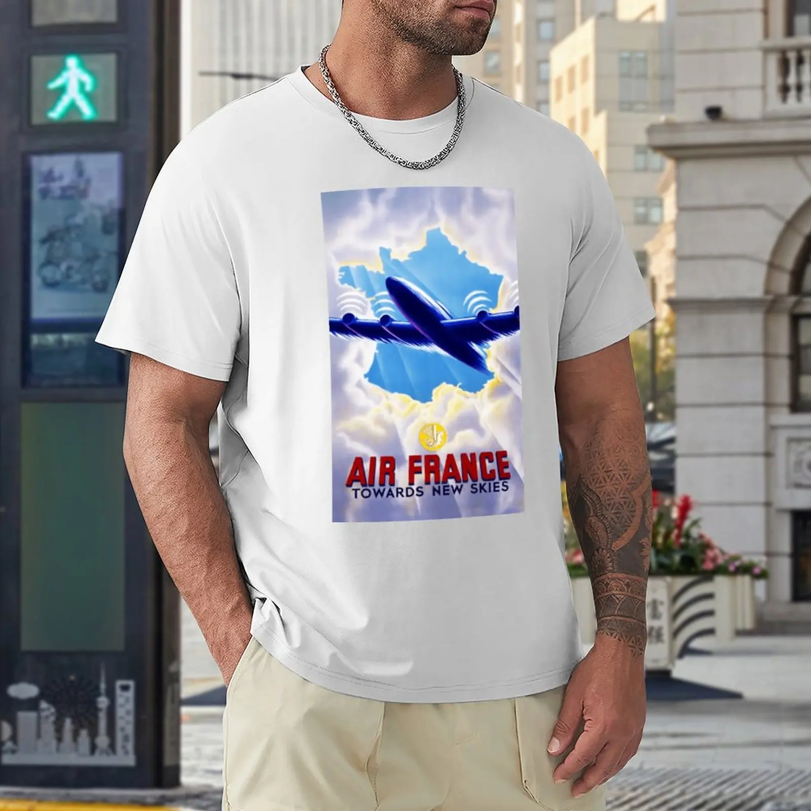 Vintage Travel Poster Air France Towards New Skies T-shirt Harajuku Campaign Funny Novelty Tshirt Unique Leisure USA Size
Vintage Travel Poster Air France Towards New Skies T-shirt Harajuku Campaign Funny Novelty Tshirt Unique Leisure USA Size