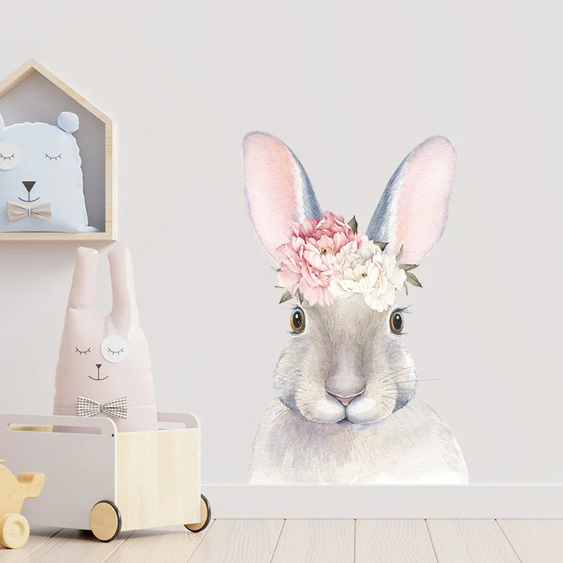 Cute Rabbit Wearing Flowers Wall Stickers For Kids Room Nursery Home Decor PVC Wallpaper Living Room Bedroom Door Decals Sticker
Cute Rabbit Wearing Flowers Wall Stickers For Kids Room Nursery Home Decor PVC Wallpaper Living Room Bedroom Door Decals Sticker
